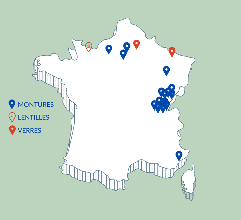 Carte Manufacture Tours par LEOO. Découvrir les fabricants de montures, verres et lentilles de contact.